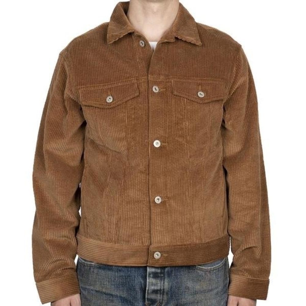 Naked & Famous Brown Seersucker Corduroy Jacket  – Made in Canada